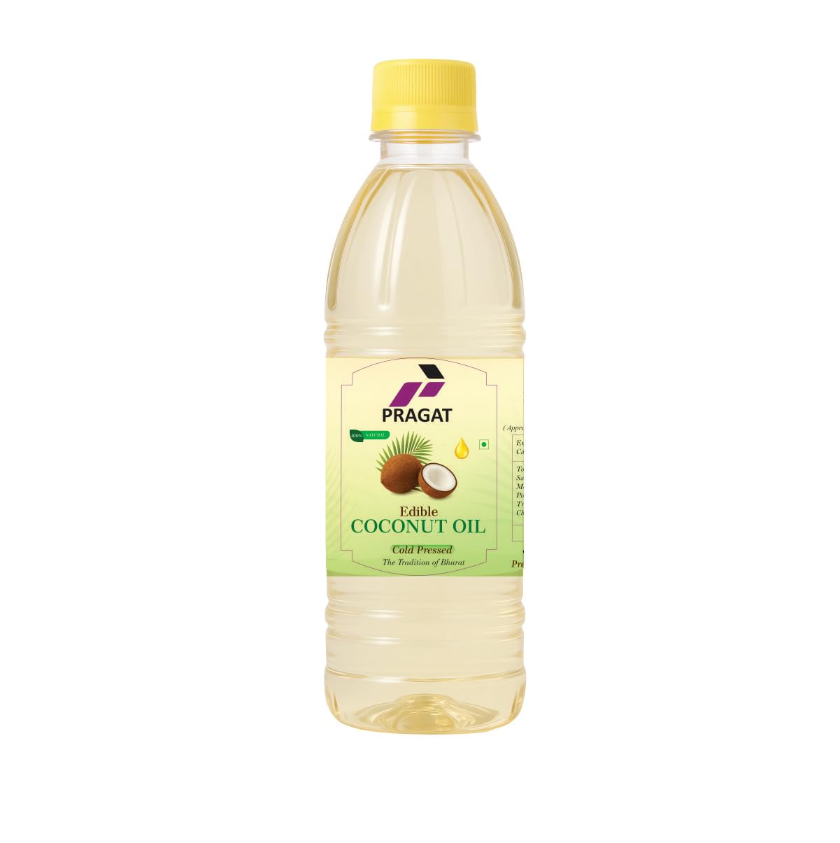 Cold Pressed Coconut Oil 500ml | Wood Pressed Virgin Coconut Oil | 100% Pure Natural Oil | Lakdi Ghani Nariyal Tel | Unrefined Edible Oil For Cooking, Hair & Skin Care | Chemical Free