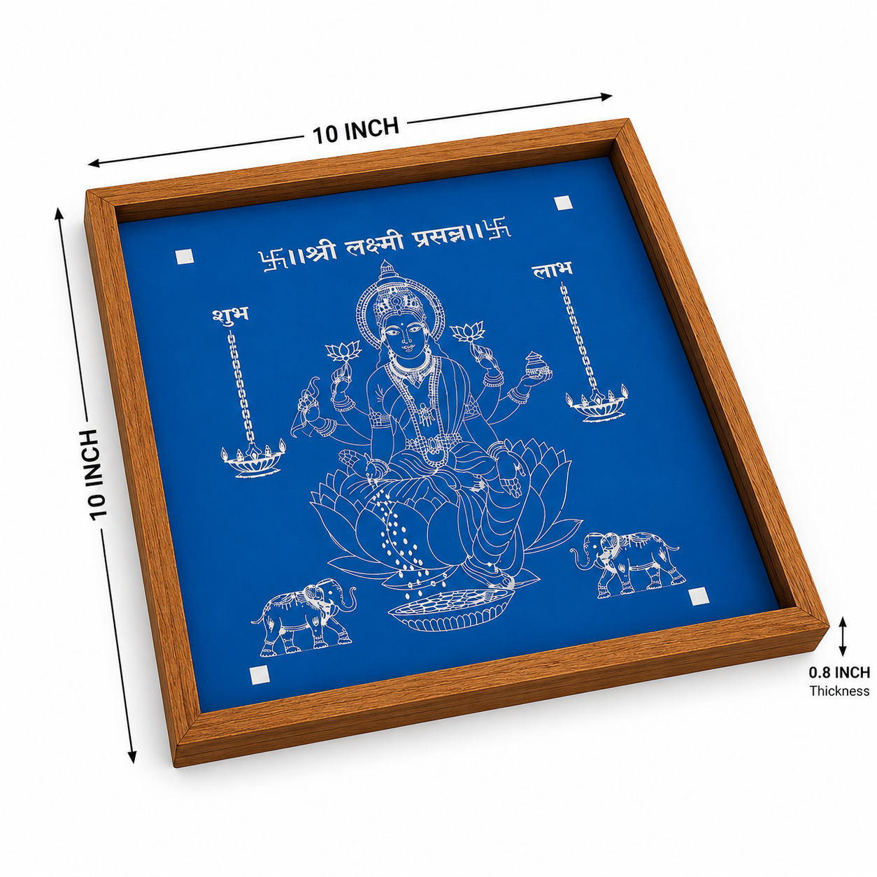 Lakshmi Prasanna Rangoli Stencil | Gaj Lakshmi Pooja Kolam Stencil for Diwali | 10x10 Inch - Image 3
