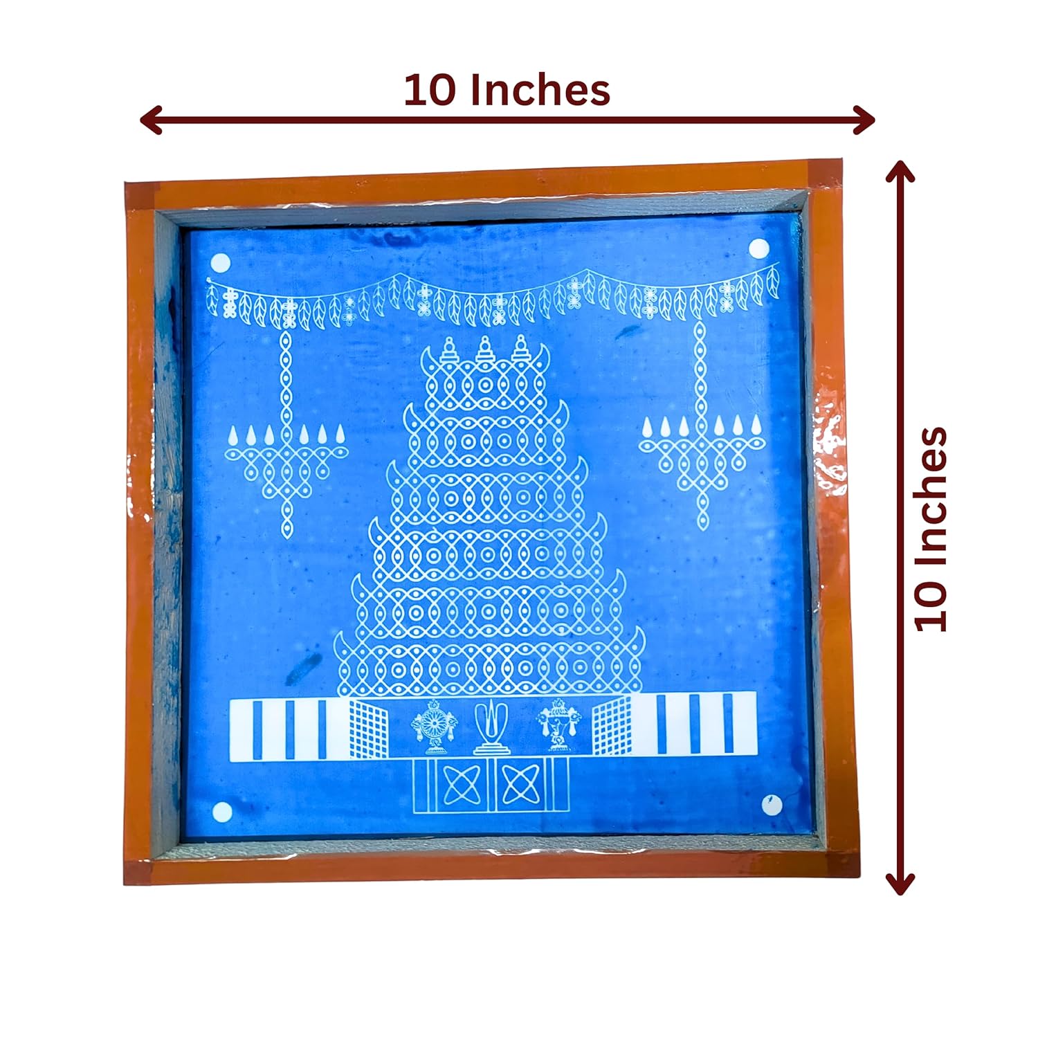 Gopuram Temple Rangoli Design Stencil (10x10 Inches) - Image 2