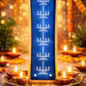 Hanging Diya Border Rangoli Stencil Wooden, Rangoli Sacha Wooden, 1 Piece (17x5 Inches) Rigid Make | Hanging Lamp Rangoli Border | Hanging Deepam Border Rangoli Stencil