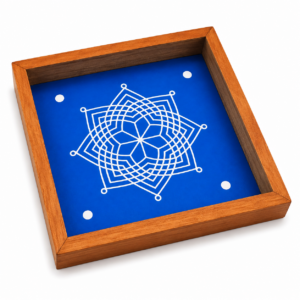 Hrudaya Kamala Kolam Rangoli Design Stencil Wooden, Rangoli Sacha Wooden, 1 Piece (5 x 5 Inches)