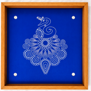 PRAGAT Peacock 1 Design Wooden Rangoli Stencil | Traditional Sacha for Festivals, Home Décor & Puja (10x10)