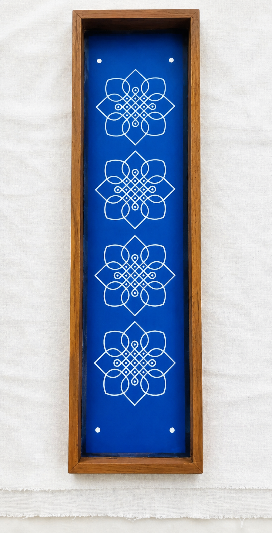 Flower Border Rangoli Stencil for Home Décor | Wooden Rangoli Sacha for Diwali, 17x5 inches - Image 2