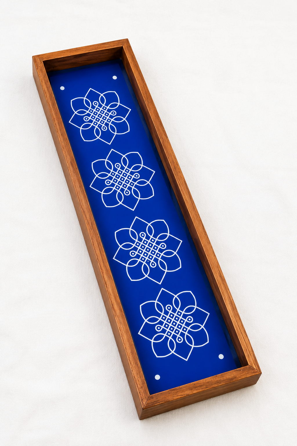 Flower Border Rangoli Stencil for Home Décor | Wooden Rangoli Sacha for Diwali, 17x5 inches